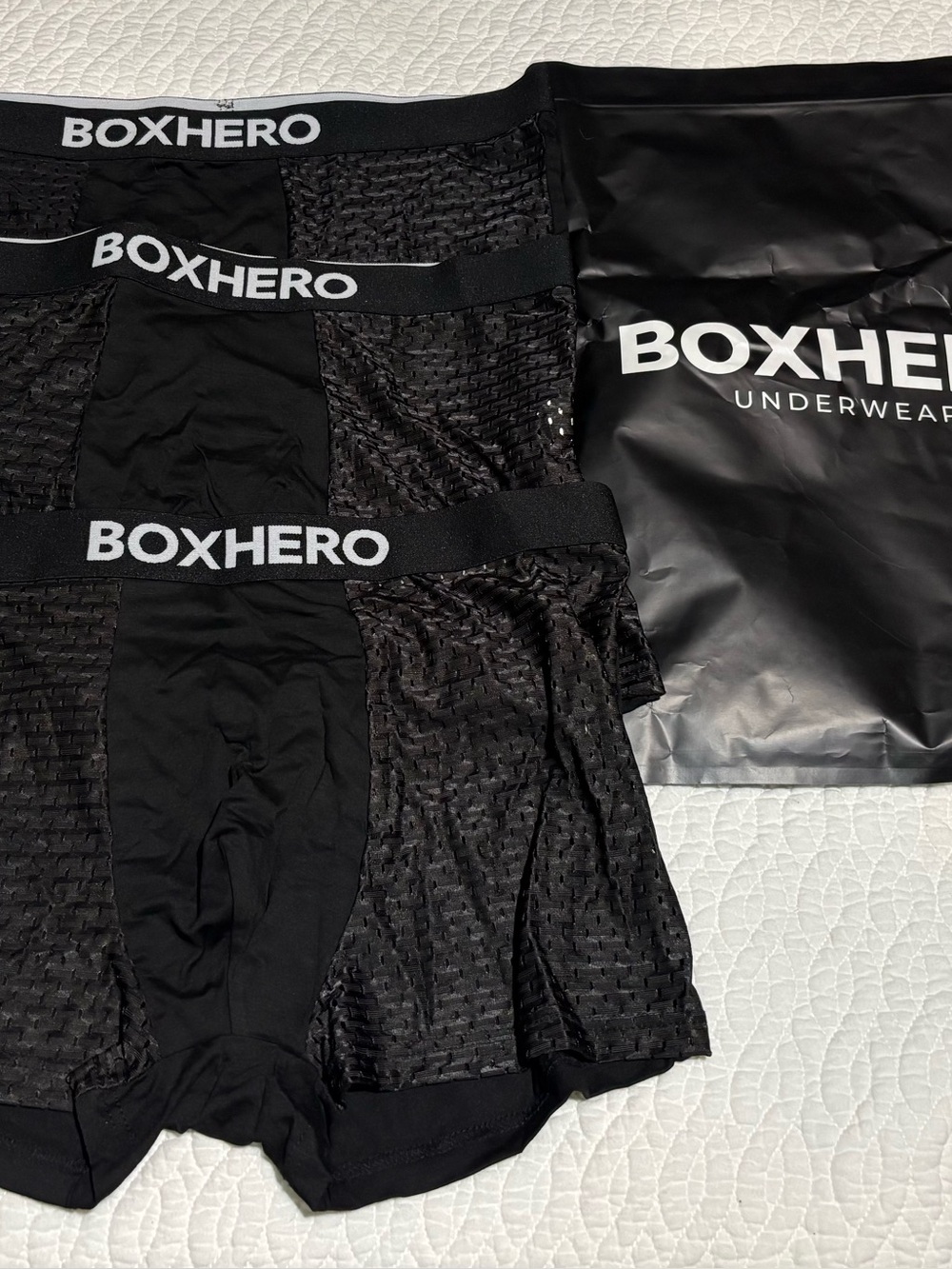 NWT BOXHERO 3 pairs Bamboo Mesh Boxers UNDERWEAR Medium M